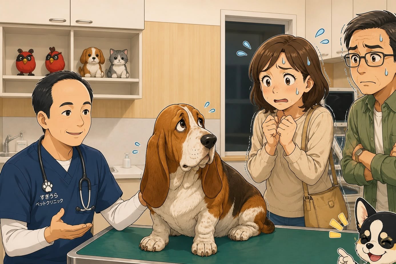 【動物病院あるある】 第7回 「ご家族の緊張が犬に伝わる」 ⸻ 病院に来る前は元気だったのに… 診察室に入った瞬間、 なぜかソワソワ😳 そしてふと見ると… 👀 ご家族の方がめちゃくちゃ緊張してる 実はこれ、 けっこう“あるある”です🐶 犬はご家族の表情や声、 空気感を想像以上によく見ています
