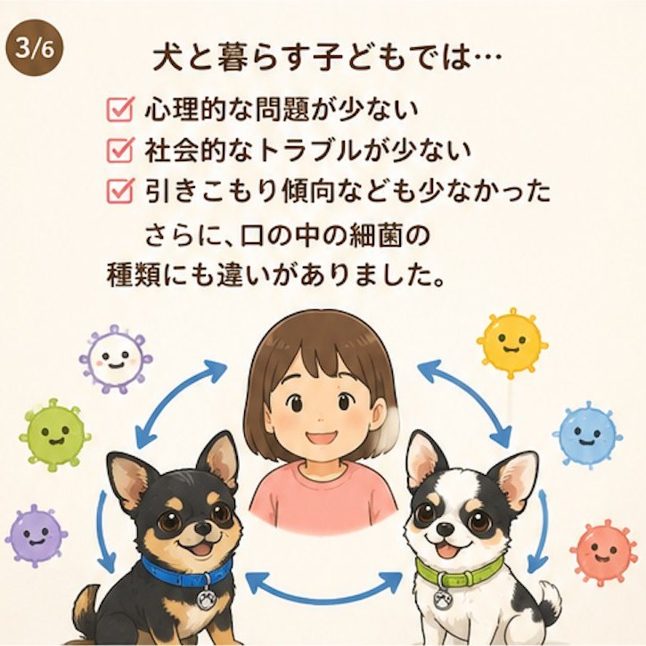 【それ本当？】 「犬を飼うと幸せになる」 そんな話を聞いたことはありませんか？ 2025年に発表された研究では、犬と暮らす思春期の子どもは幸福感が高く、心理的な問題が少ない傾向が確認されました
