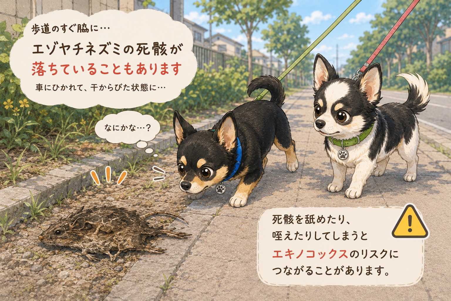 🟨 獣医師が解説 〜エキノコックスって、キツネだけの病気だと思っていませんか？ 先日、病院のすぐ前の道路でエゾヤチネズミの死骸を見つけました