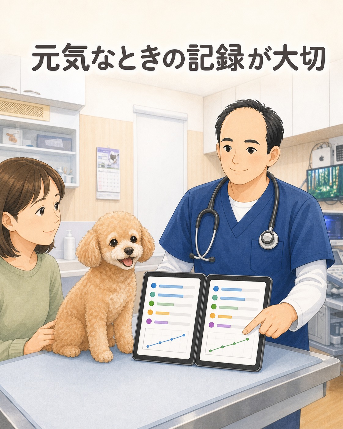 🟨 獣医師が解説 元気なのに、なぜ血液検査をするのでしょうか？ 「元気も食欲もあるのに、血液検査は必要ですか？」 健康診断でよくいただく質問です
