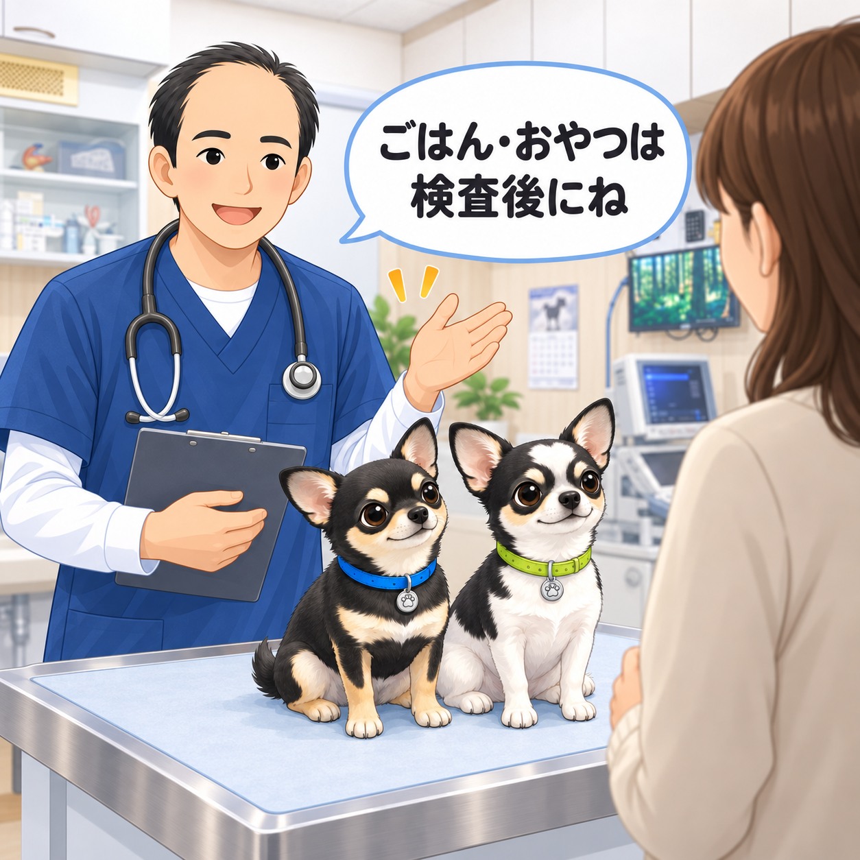 🟩 お願い・知ってほしい 検査前のごはん、なぜ我慢が必要なのでしょう？ 「血液検査なのに、どうして絶食？」 そう思われるご家族も少なくありません