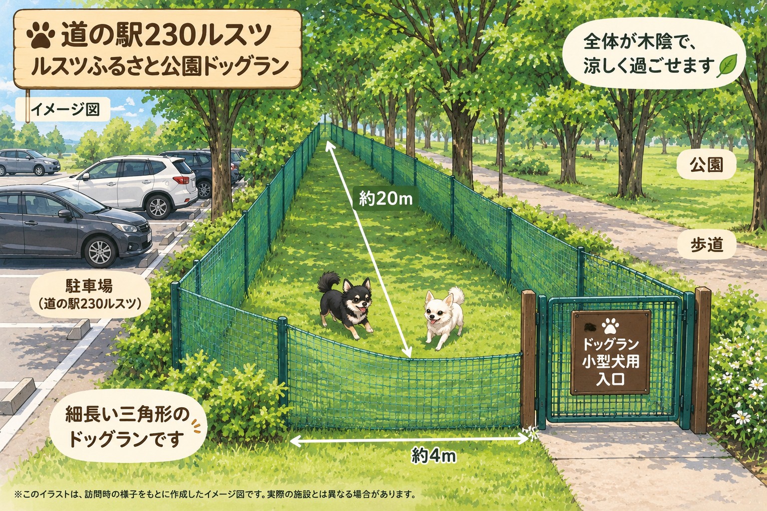 🐾 むっち・もっちの無料ドッグラン探訪 Vol.3 今回は 「道の駅230ルスツ（ルスツふるさと公園ドッグラン）」へ🐶🐶 2026年に訪れました