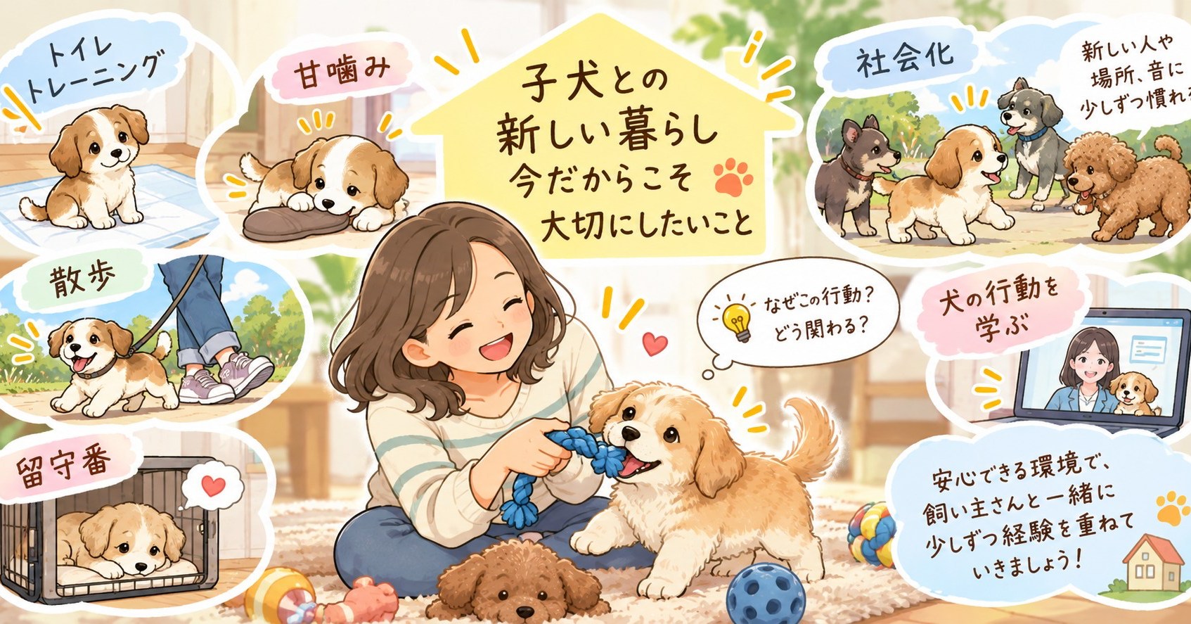 【子犬を迎えたばかりのご家族へ】 子犬期は、心も体も大きく変化する時期です