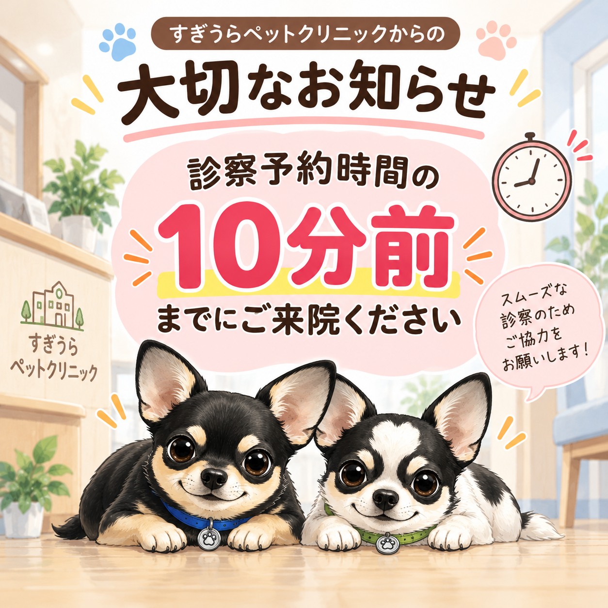 🐶🐱 【大切なお知らせ】診察予約時間についてのお願い